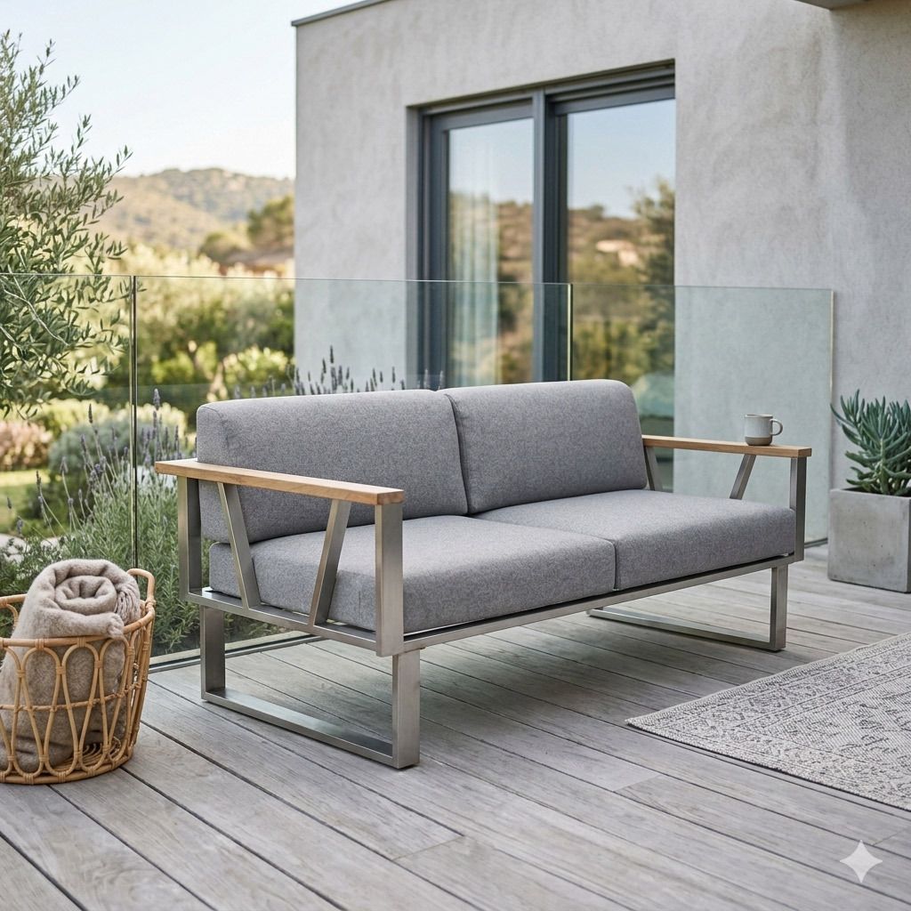 Zebra Belvedere Gartenloungesofa Edelstahl/Olefin
