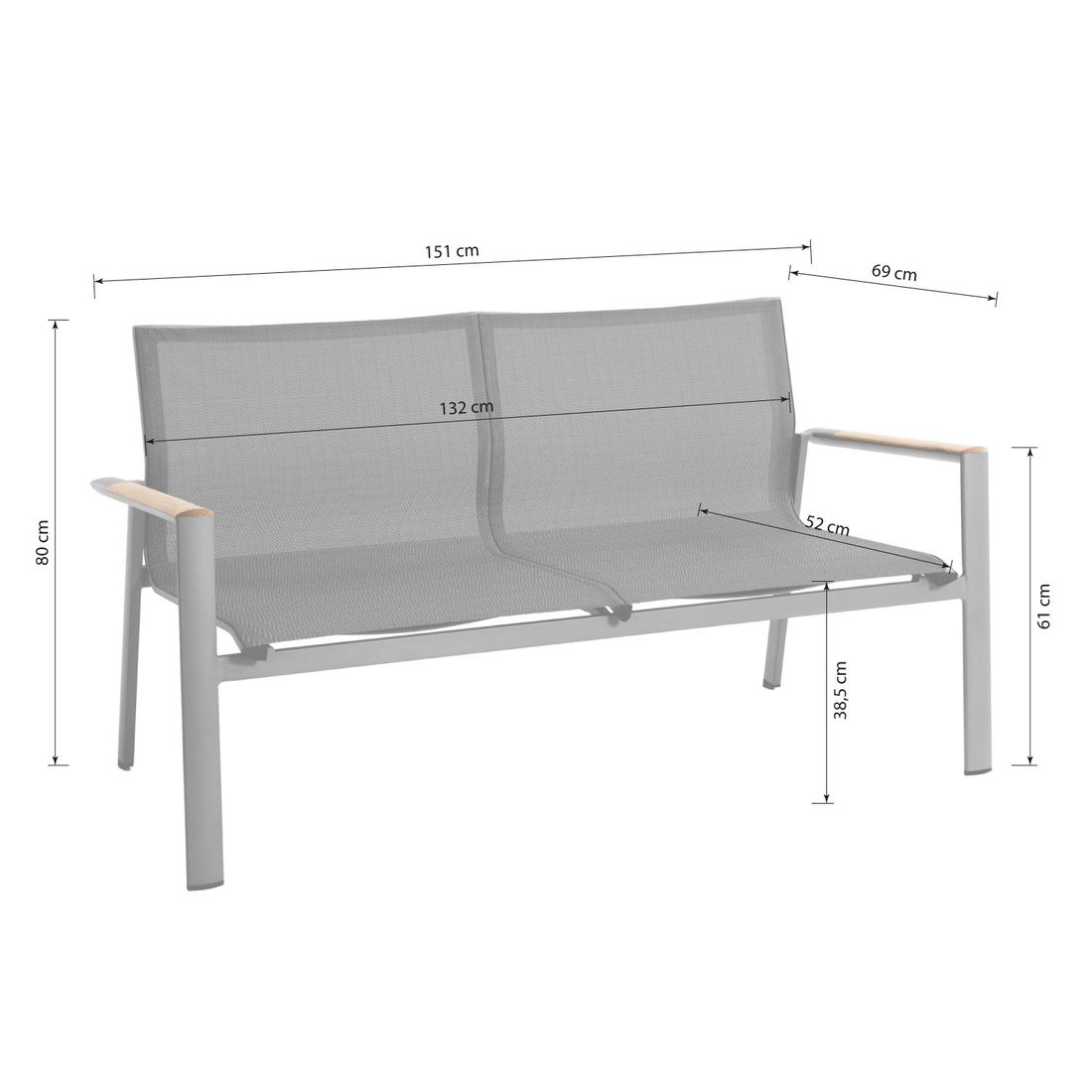 Sungörl Palermo Loungeset inkl. Loungetisch Aluminium/Textilene