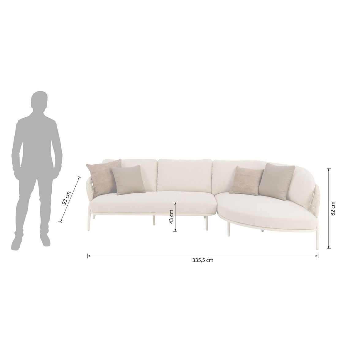 Zebra Ares Ecklounge Aluminium/Rope/Sunproof