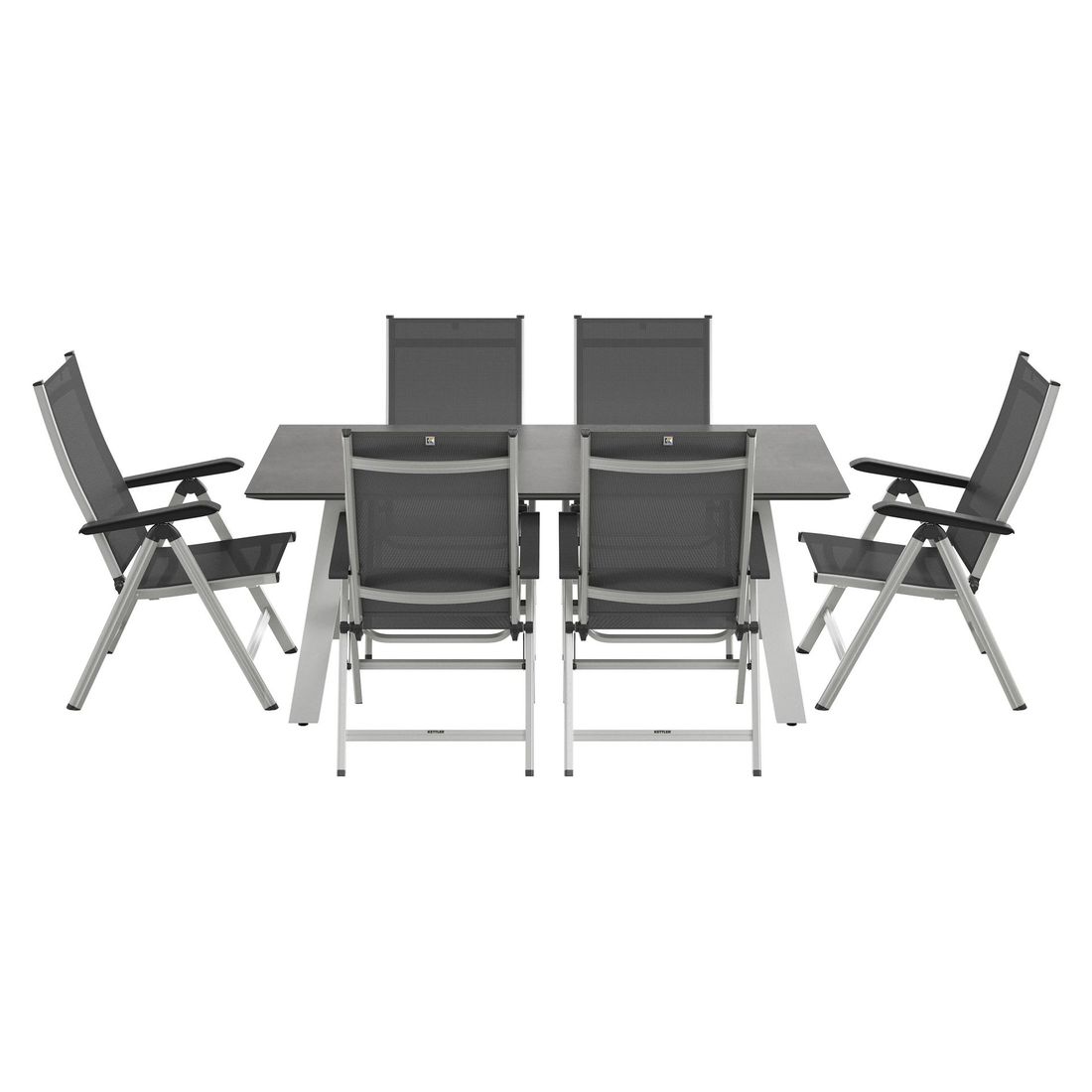 Kettler Basic Plus Gartenmöbel-Set L verstellbar (6 Plätze) mit OUTLIV. Tisch 180x90cm