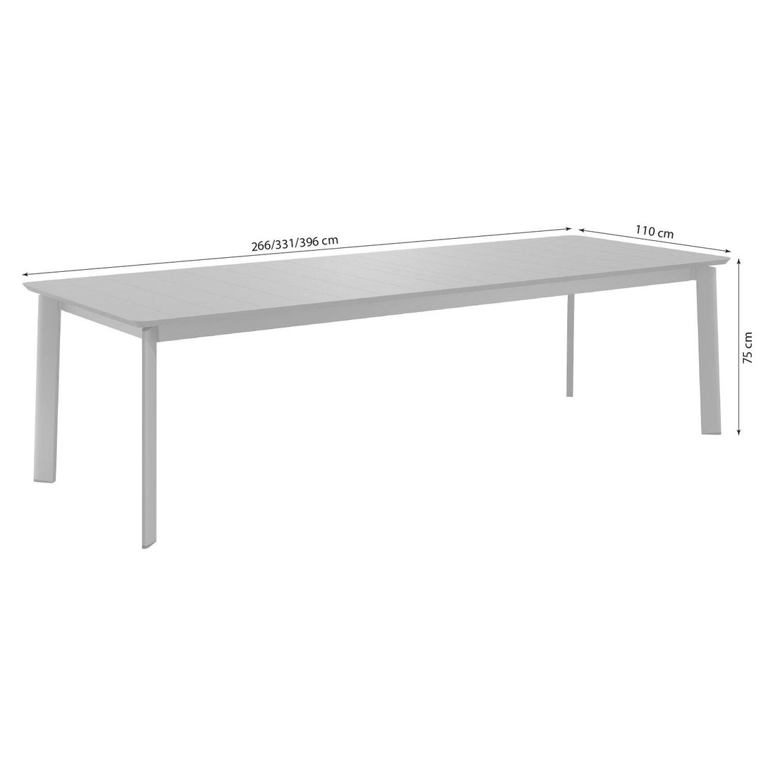 OUTLIV. Alicante Gartenmöbel-Set XXL (12 Plätze) Tisch 266/331/396x110cm