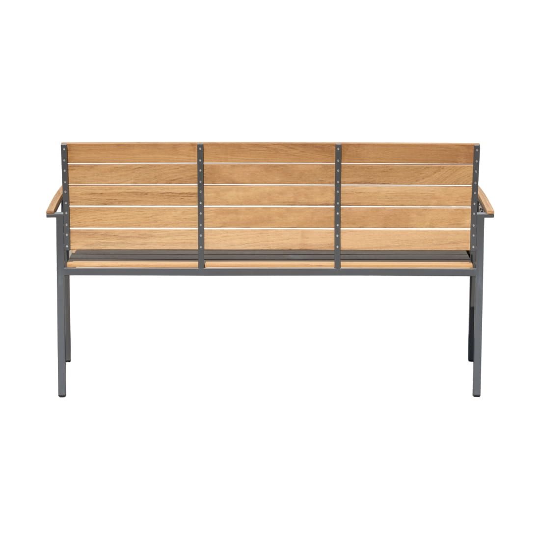 OUTLIV. Pamplona Gartenbank Edelstahl/Teak
