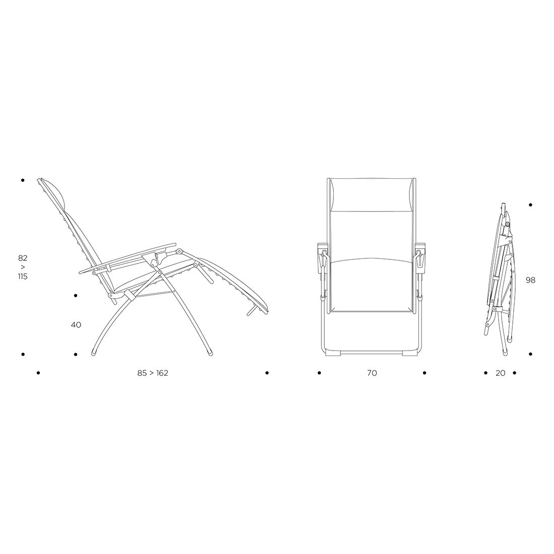 Lafuma Evolution Relaxliege Stahl/Batyline Duo