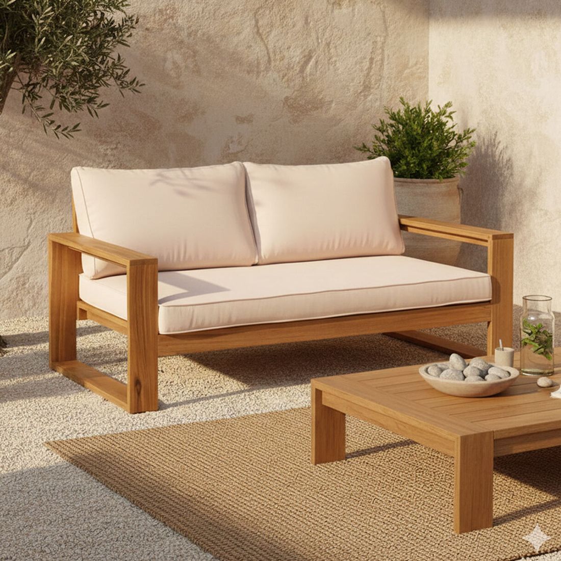 OUTLIV. Santa Cruz Gartenloungesofa Akazie/Polyester