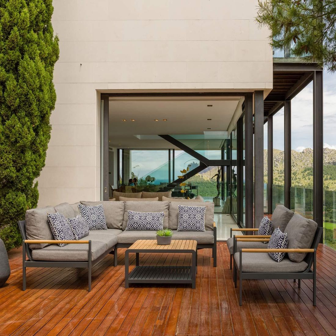 LifestyleGarden Amber Loungetisch Aluminium/Teak