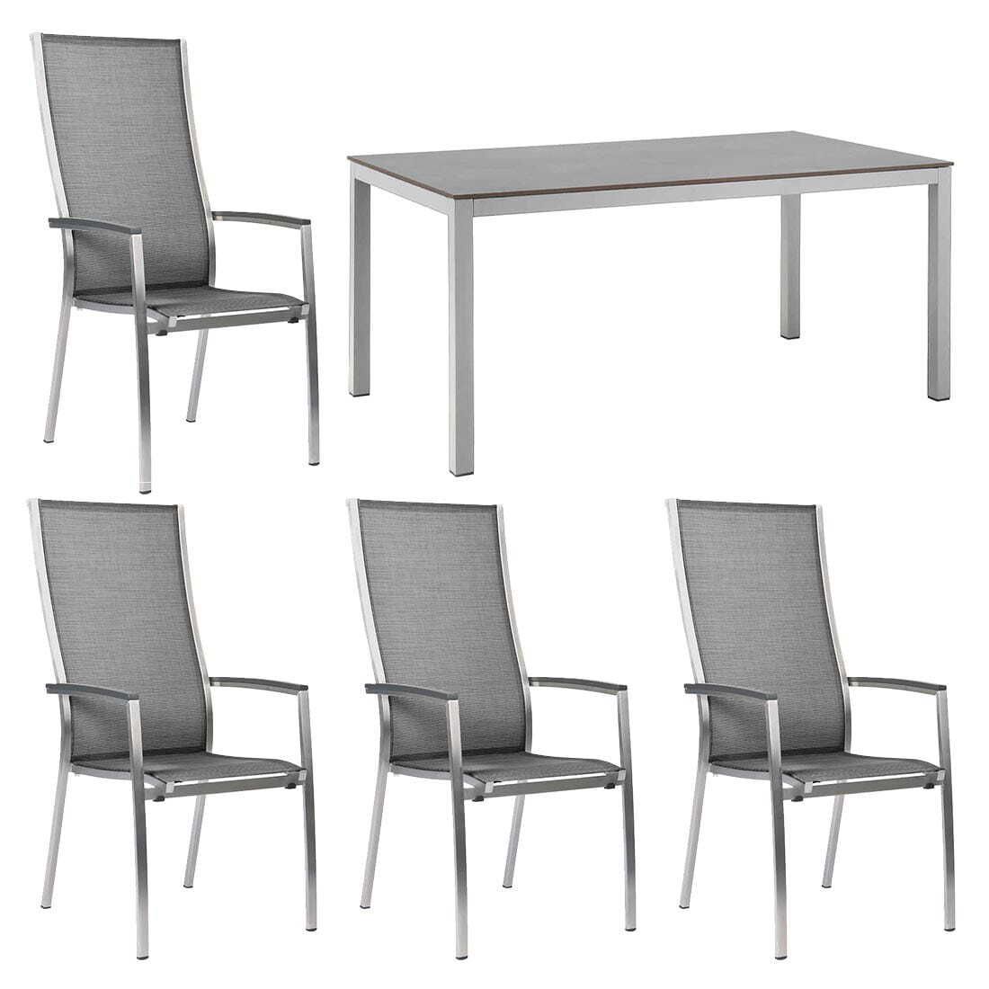 Stern Cardiff Gartenmöbel-Set M (4 Plätze) mit OUTLIV. Tisch 160x90cm