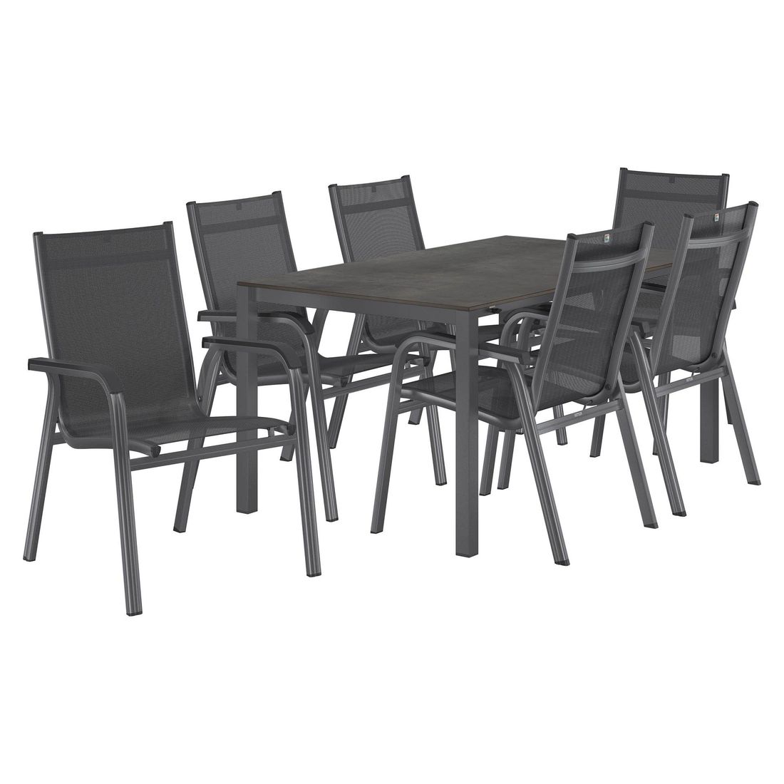 Kettler Basic Plus Gartenmöbel-Set L (6 Plätze) Tisch 160/267x91cm