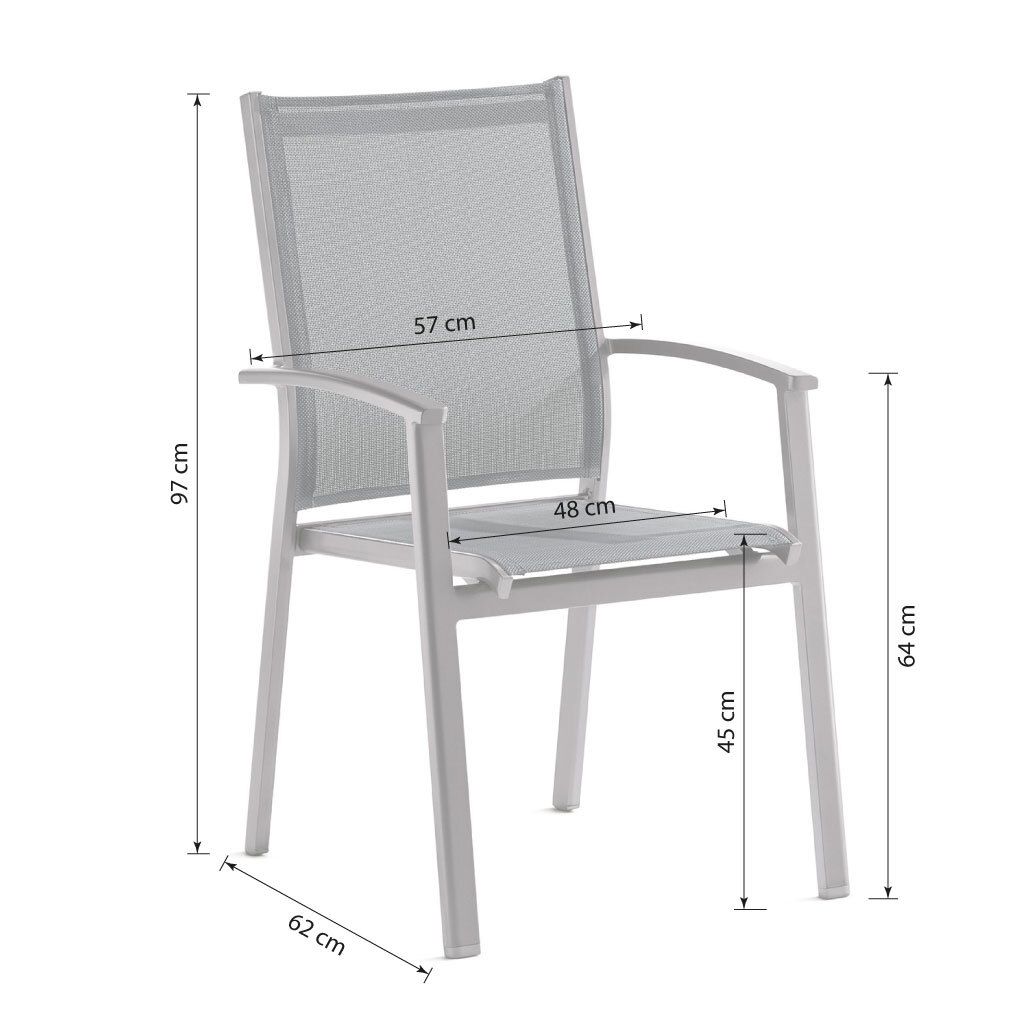Sieger Lima Stapelsessel Aluminium/Textilux