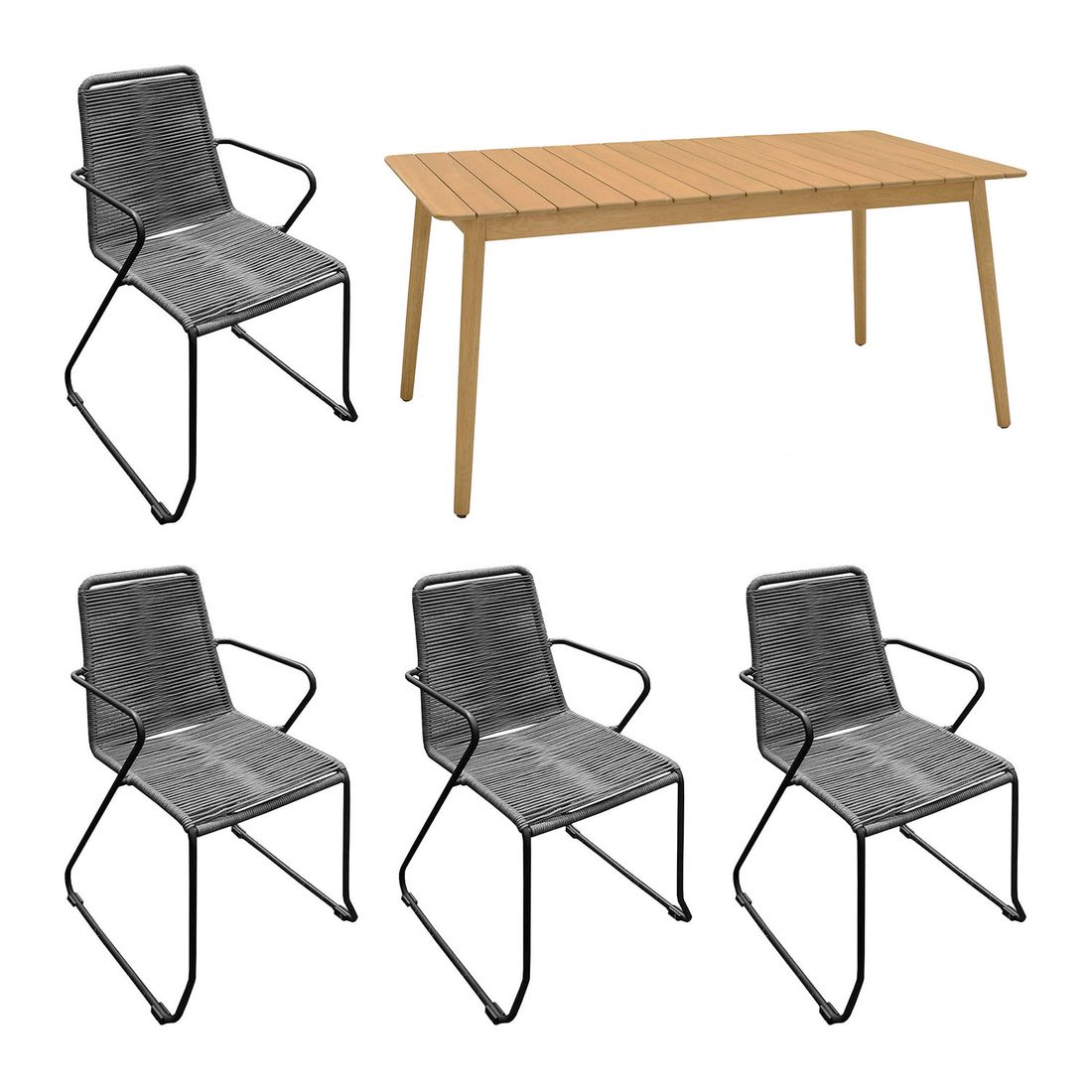 OUTLIV. Maranello School Gartenmöbel-Set M (4 Plätze) Tisch 160x90cm