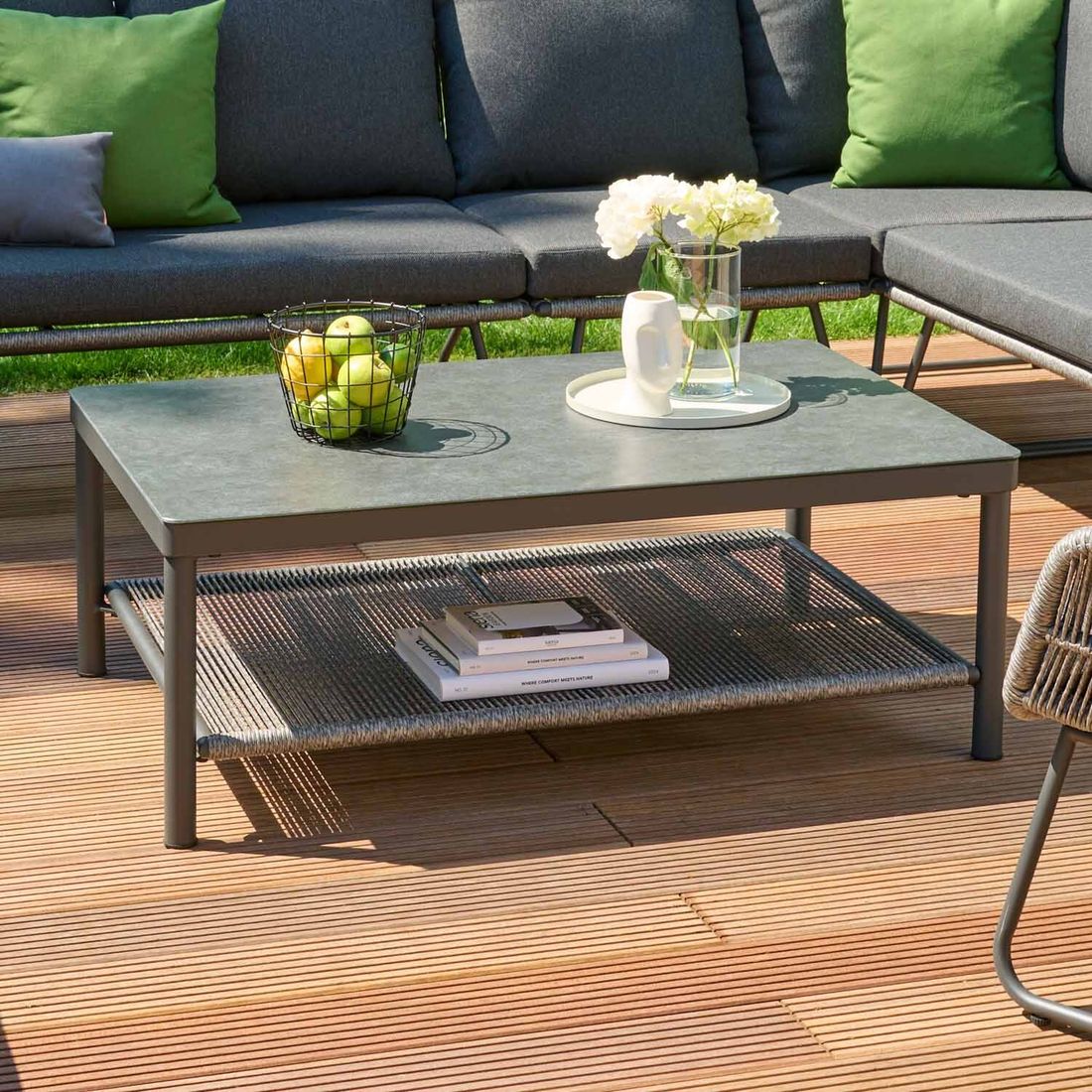 Siena Garden Kansas Loungetisch 75x75cm Aluminium/Glaskeramik