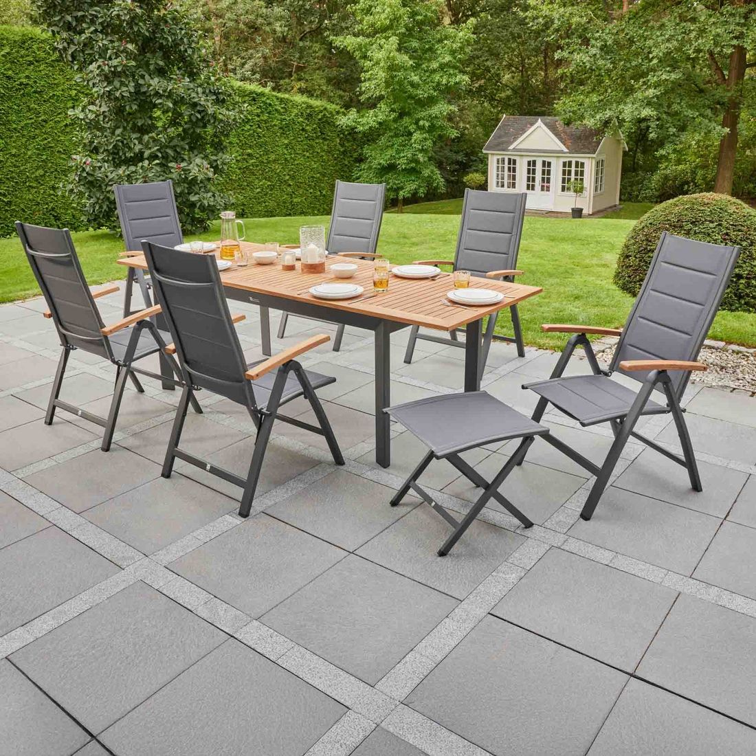 LC Garden Unicamo Gartenhocker Aluminium/Textilene