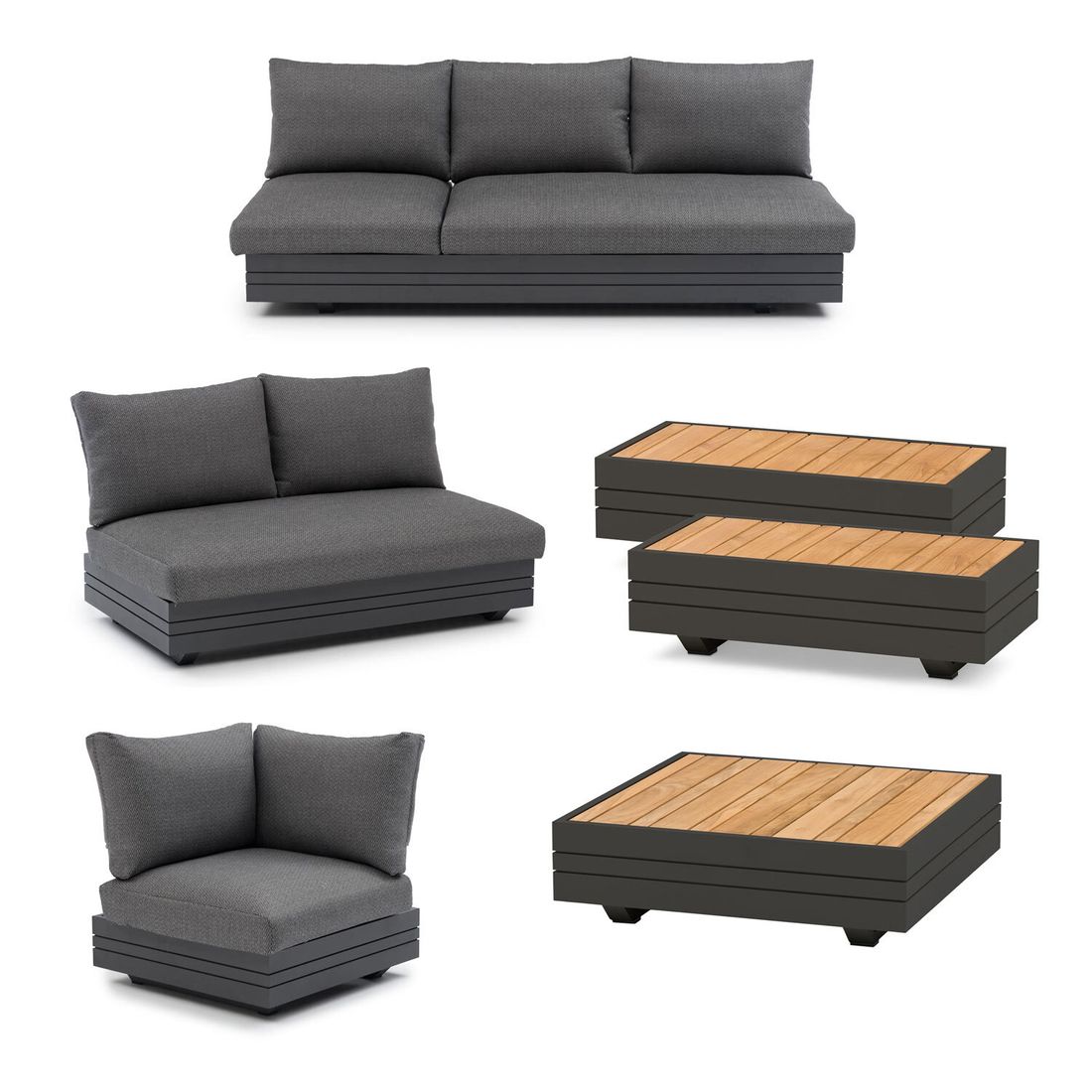 Zebra Cubo Neo Ecklounge inkl. Loungetische Aluminium/Sunproof