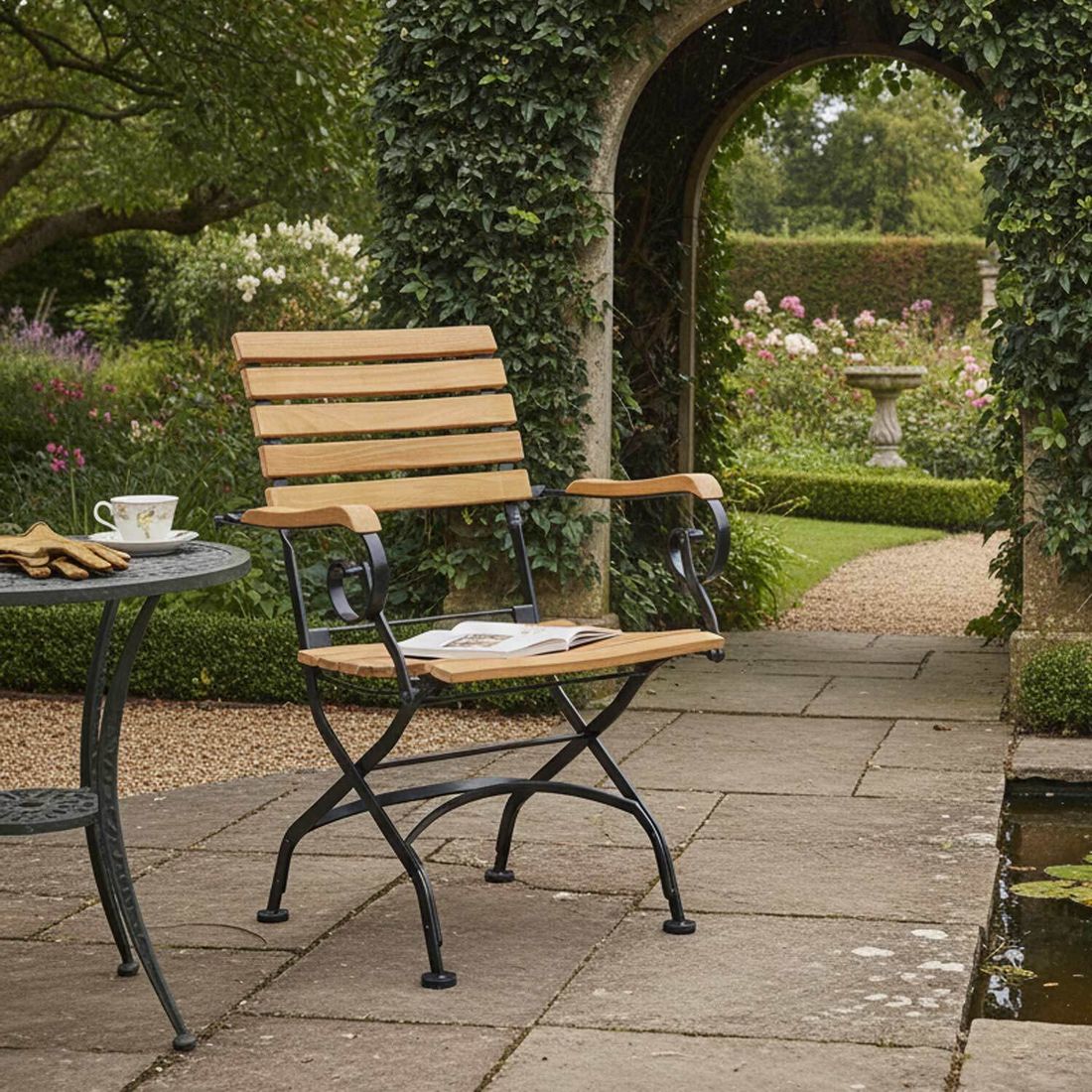 LC Garden Wimbledon Biergartensessel Stahl/Teak