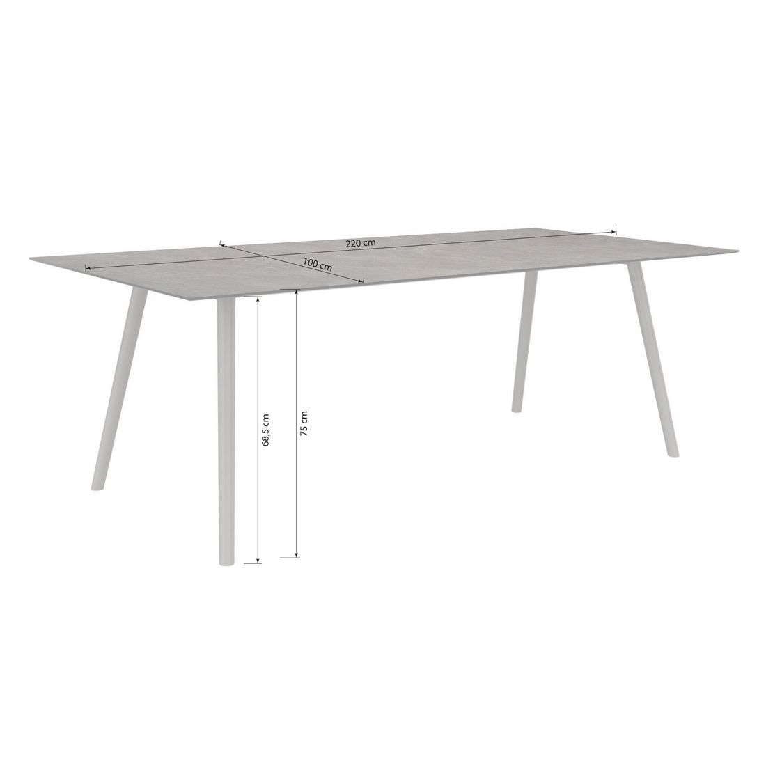 Stern Interno Gartentisch 220x100cm Aluminium/Silverstar 2.0