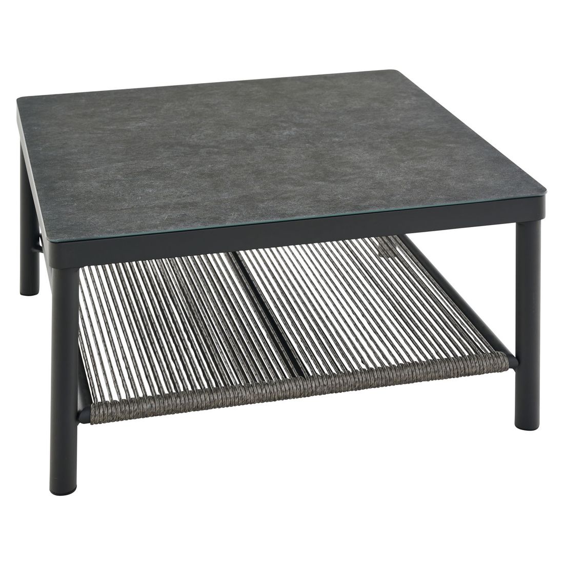 Siena Garden Kansas Loungetisch 75x75cm Aluminium/Glaskeramik