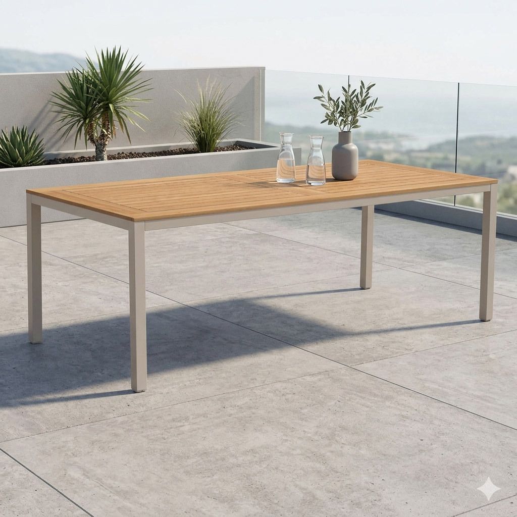 OUTLIV. Gartentisch Aluminium/Teak