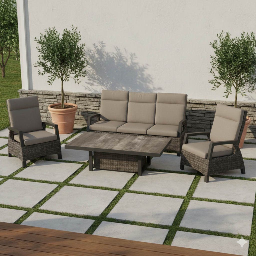 Siena Garden Corido Gartenmöbel-Set Tisch 160x90cm Gardino-Geflecht/Polypropylen