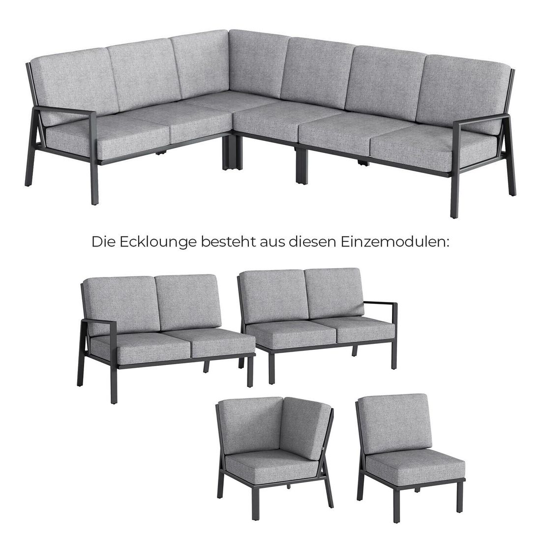 Kettler Zenith Low Dining Dininglounge Tisch 160x95cm Aluminium/Olefin