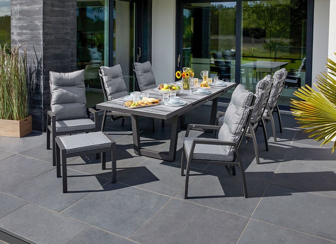 LC Garden Keramo Ausziehtisch 200/260x100cm Aluminium/Keramik