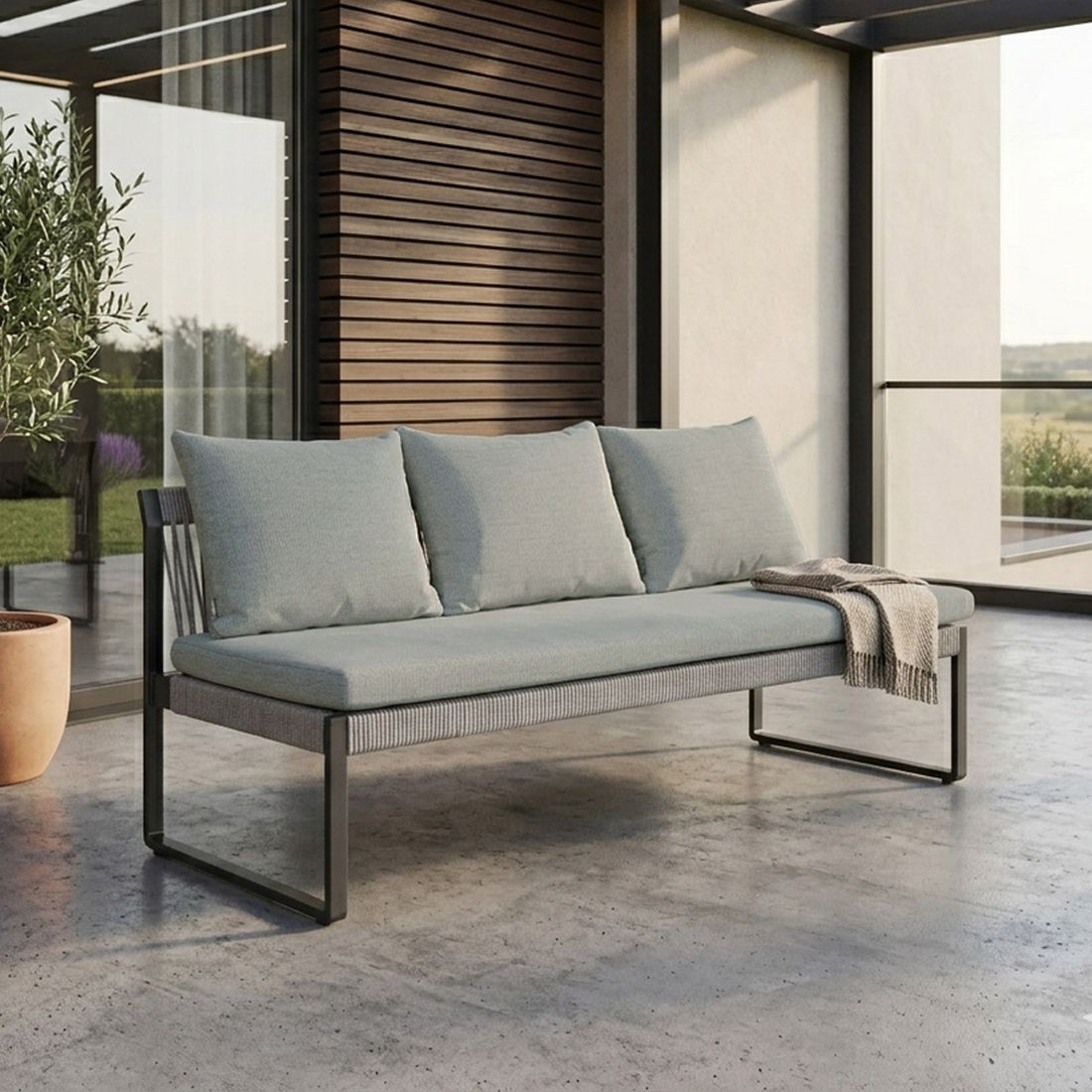 Stern Tammo Diningsofa Aluminium/Rope/Outdoorstoff