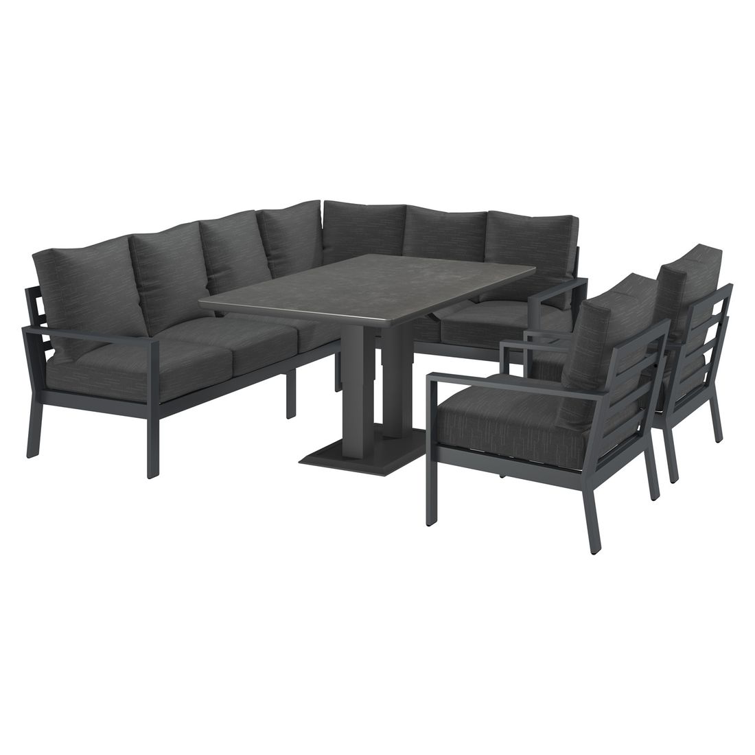 OUTLIV. Atlanta Low Dining Dininglounge Tisch 150x90cm Aluminium/Olefin