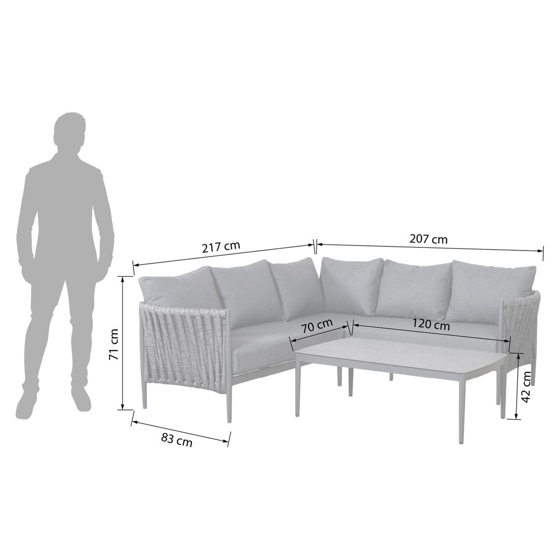 OUTLIV. Lena Ecklounge Aluminium/Rope/Createxx
