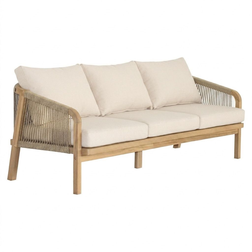 OUTLIV. Amelie Loungeset inkl. Loungetisch Akazie/Rope/Spun Polyester