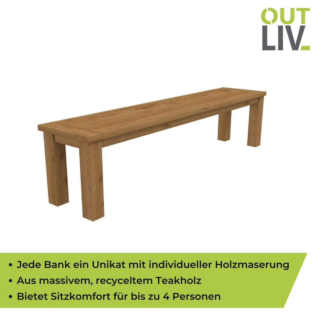 OUTLIV. Oxford Gartenbank 190cm Recycled Teak
