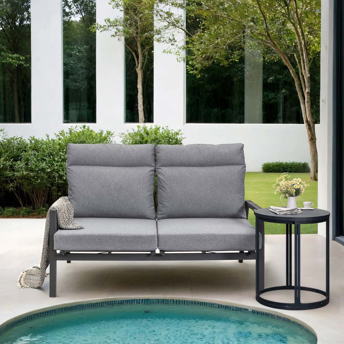 OUTLIV. Perth Gartenloungesofa Aluminium/Kunstfaser