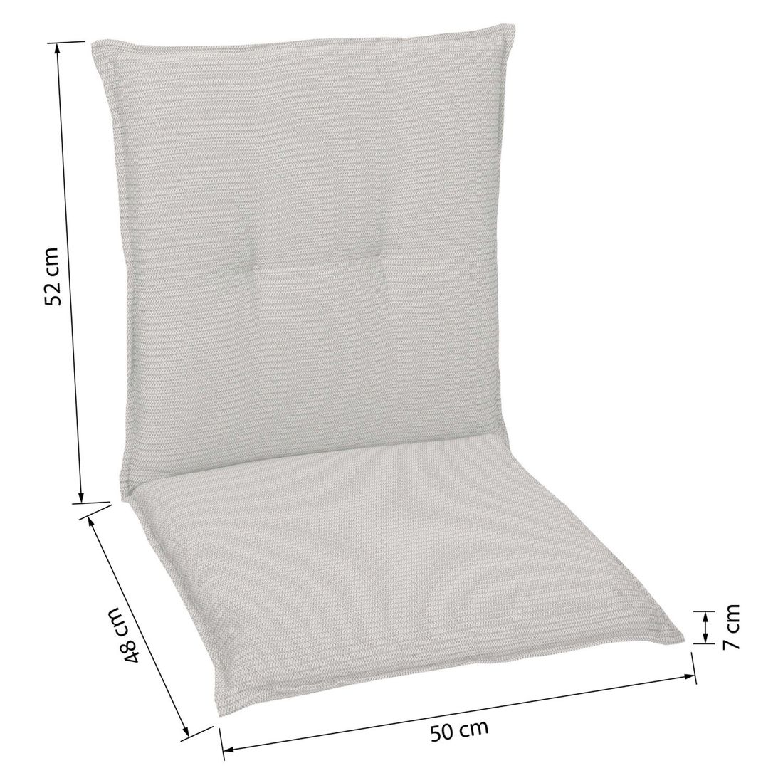 GO-DE Gartenstuhlauflage Niedriglehner 50x100cm Polyester