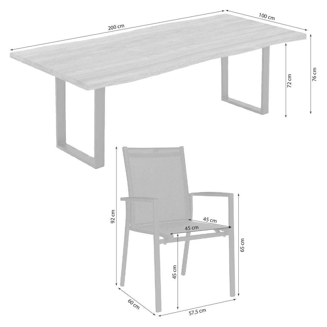 Stern New Levanto Gartenmöbel-Set L (6 Plätze) mit OUTLIV. Tisch 200x100 cm