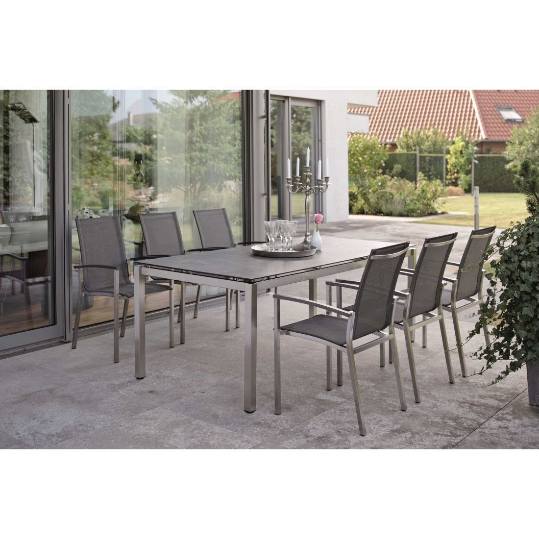 Stern Gartentisch-Gestell 200x100cm Edelstahl Vierkantrohr