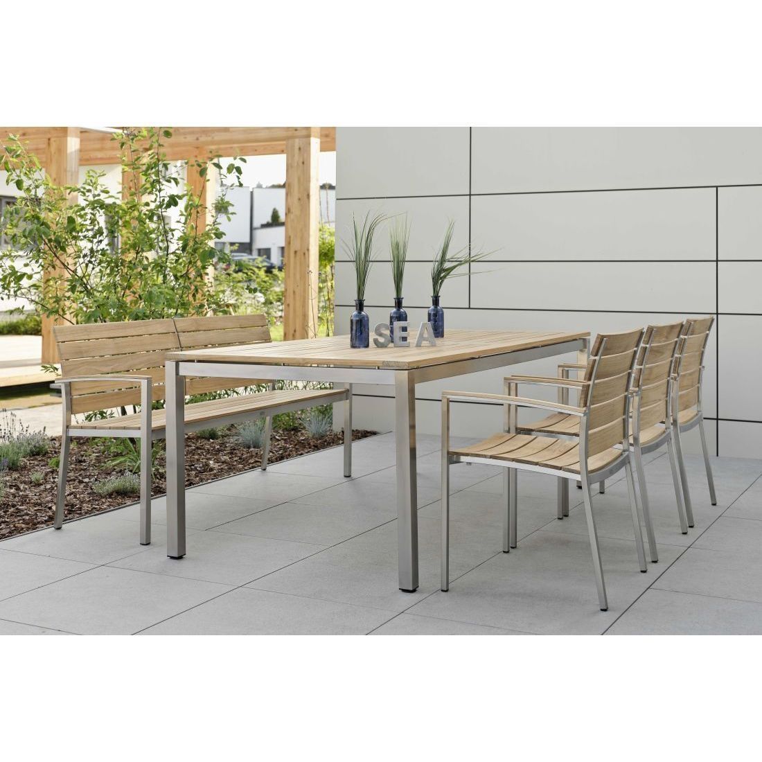 Stern Gartentisch-Gestell 200x100cm Edelstahl Vierkantrohr