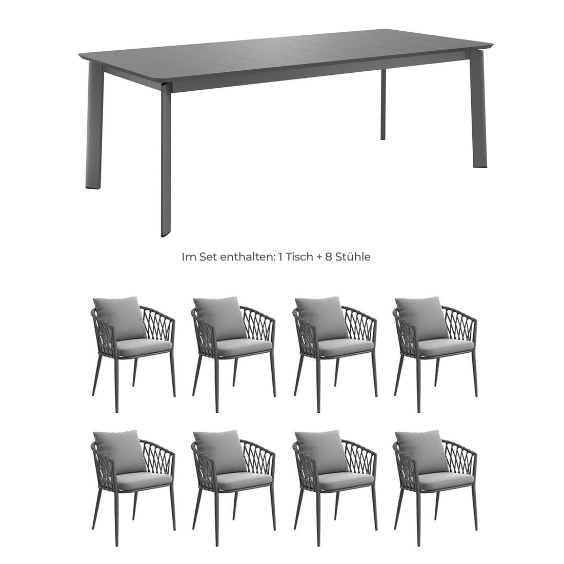 LC Garden Sunrepo Gartenmöbel-Set XL (8 Plätze) mit OUTLIV. Tisch 220x100cm