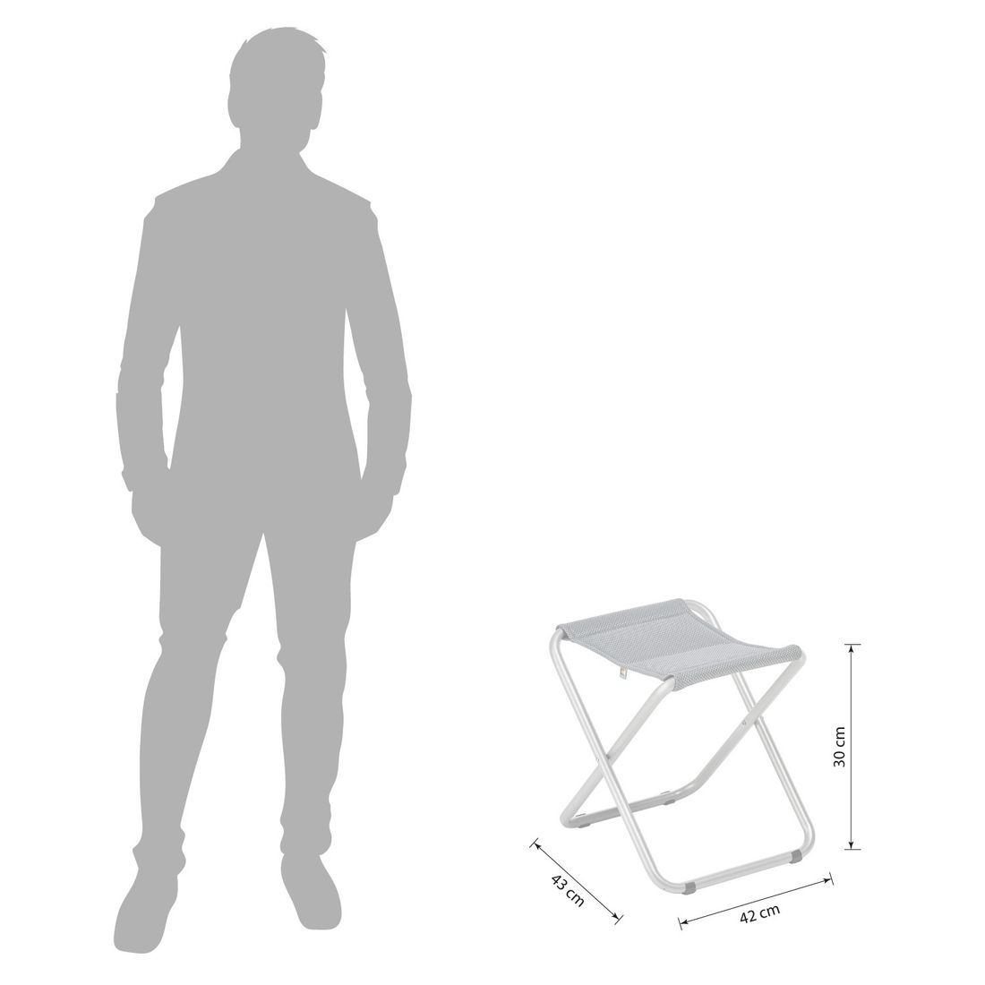 Kettler Slight Gartenhocker Aluminium/Outdoorgewebe