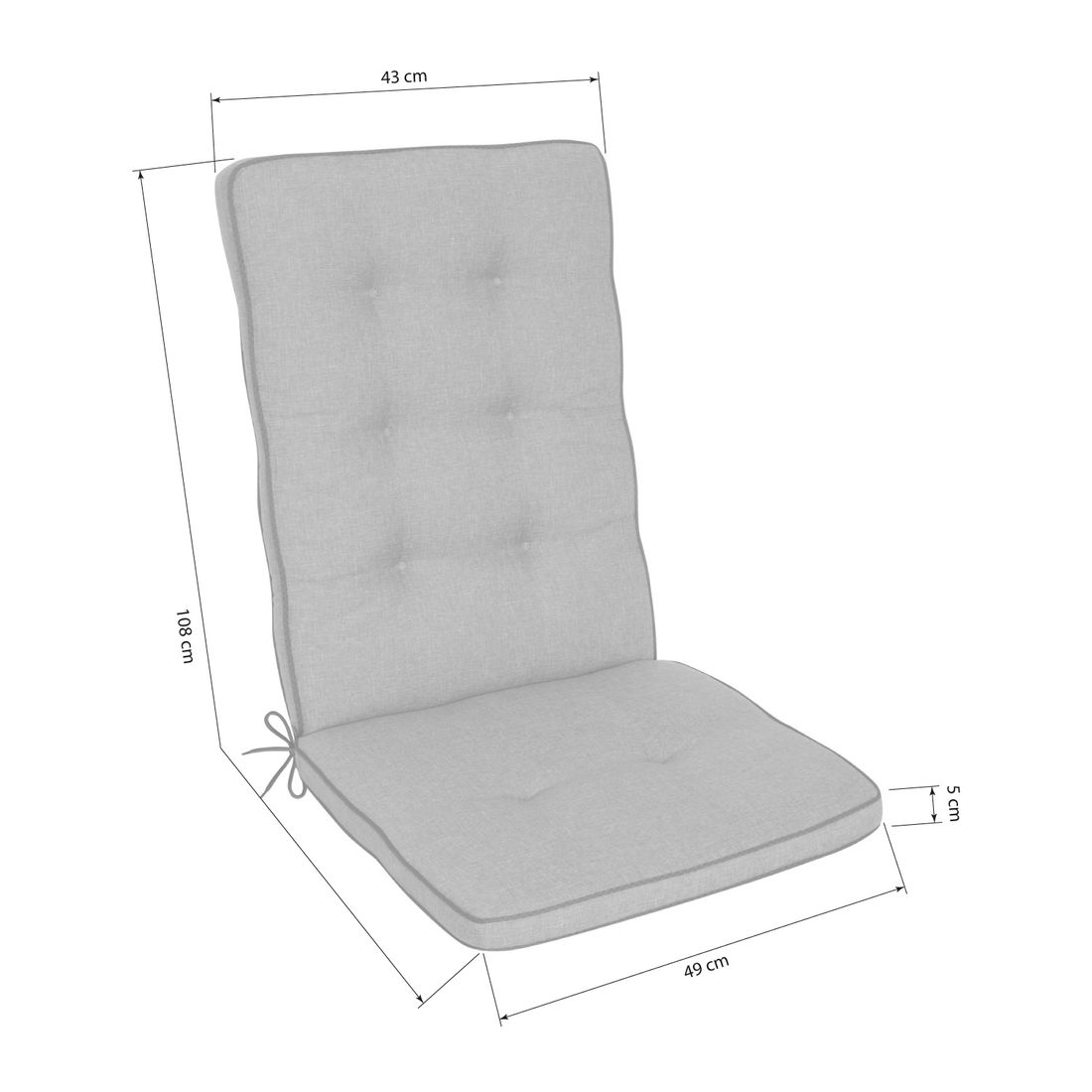 KETTtex Excelsior Gartenstuhlauflage Mittellehner 43x108cm Polypropylen