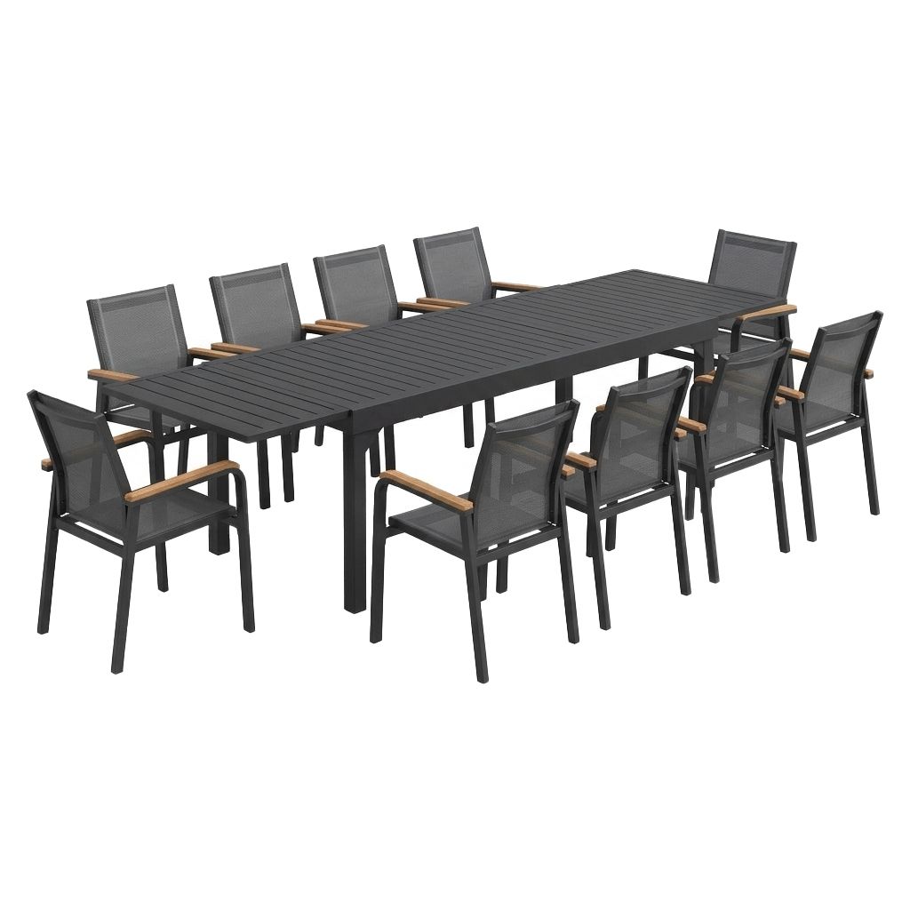 OUTLIV. Florenz Gartenmöbel-Set XXL (10 Plätze) Tisch 200/320x100,5cm