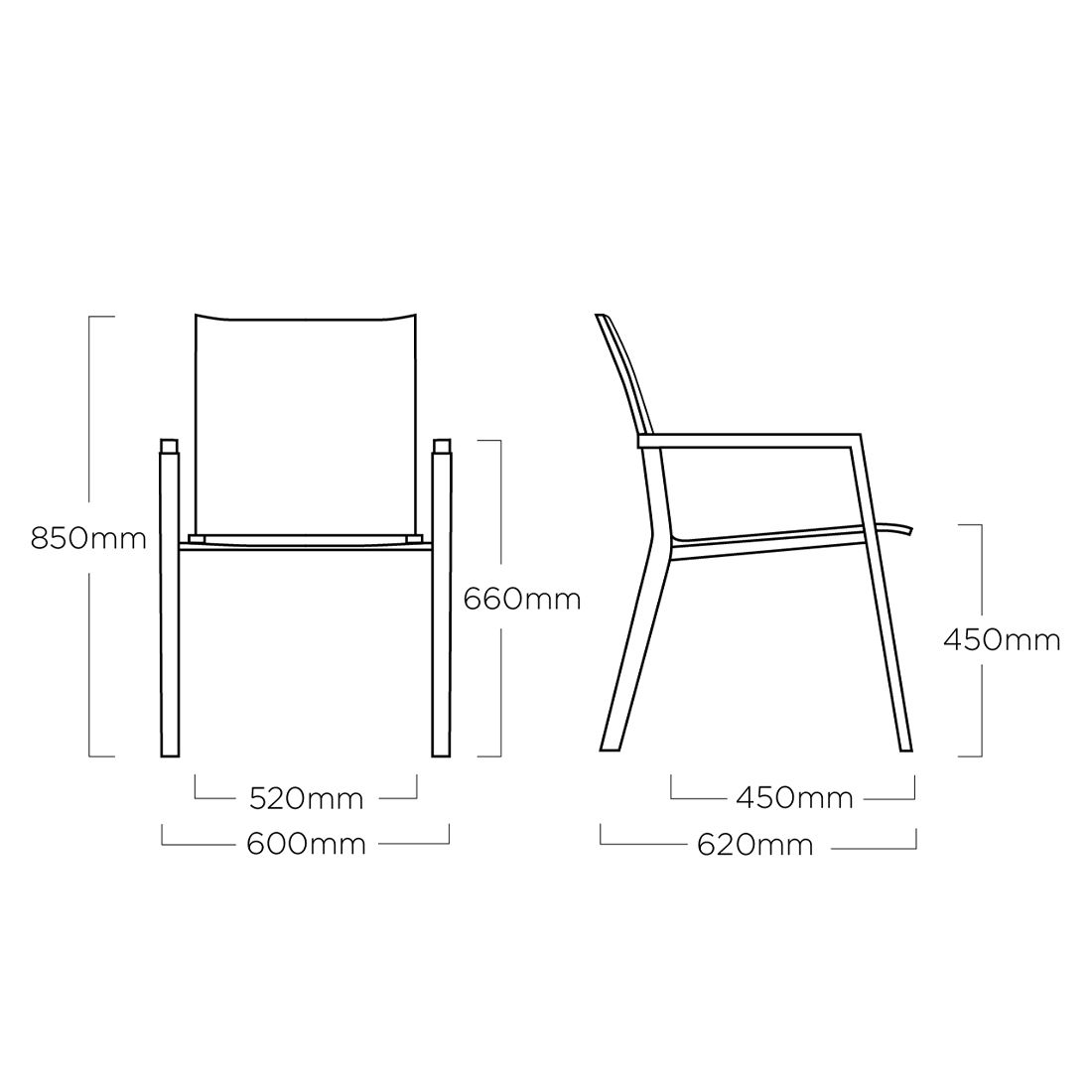 Kettler Rasmus Stapelsessel Aluminium/Sunbrella