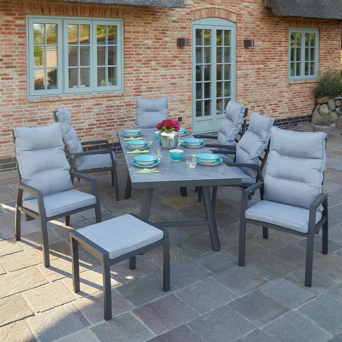 LC Garden Bondino II Gartenhocker Aluminium mit Sitzkissen