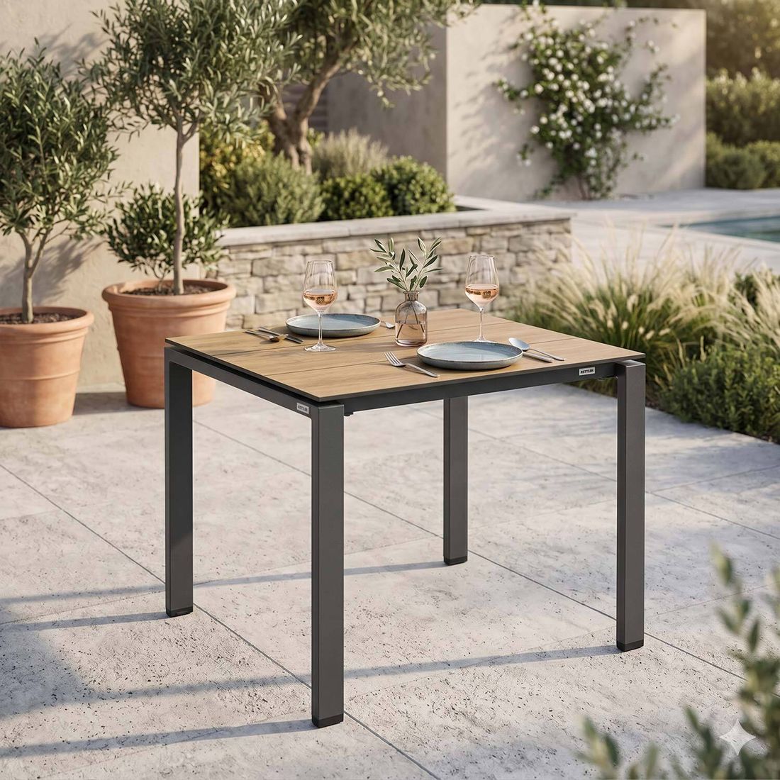 Kettler Float Gartentisch 95x95cm Aluminium/HPL