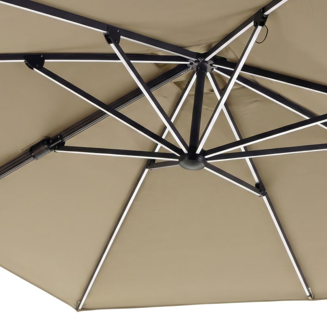 LC Garden Cantilever Ampelschirm mit LED-Beleuchtung 300x300cm