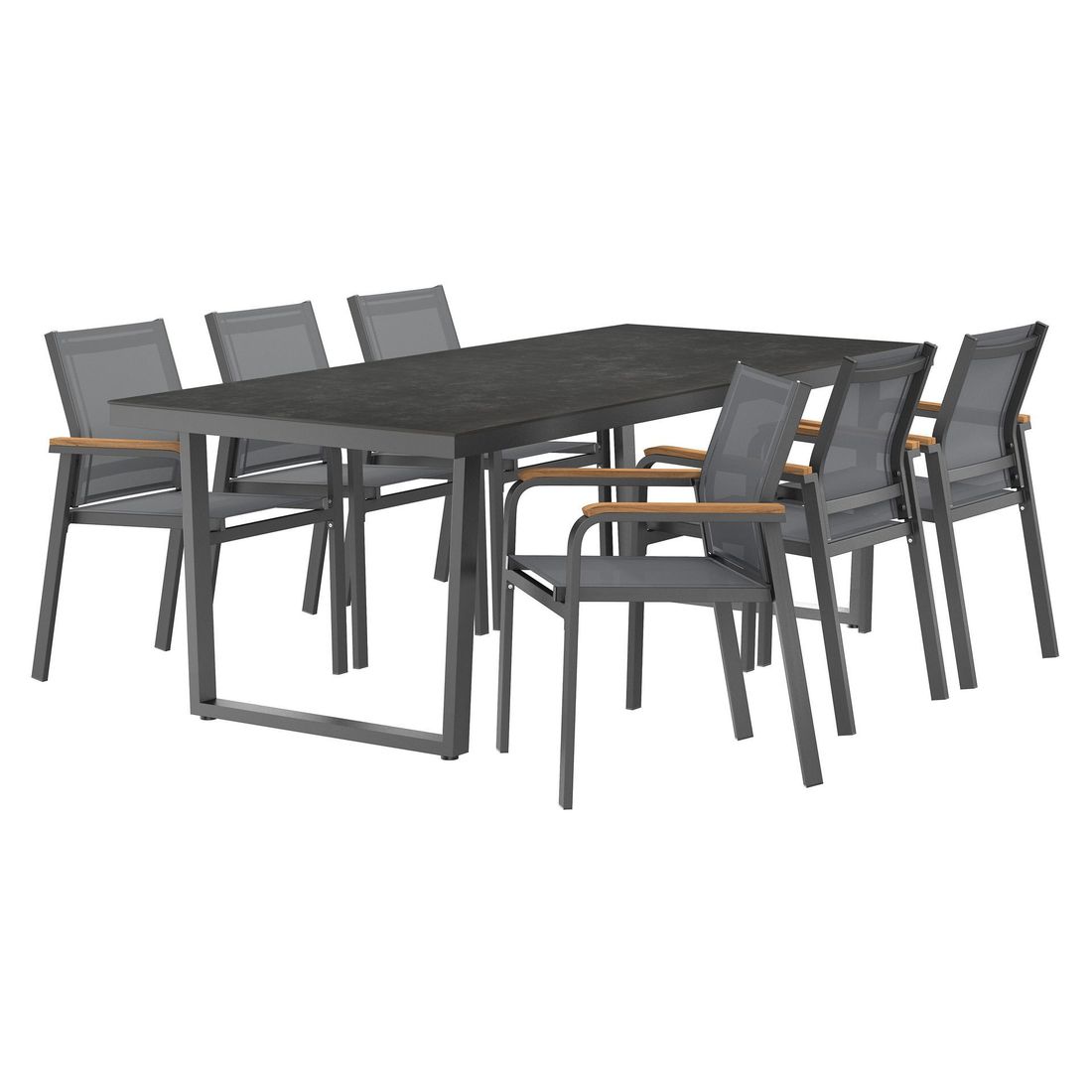 OUTLIV. Florenz Gartenmöbel-Set L (6 Plätze) Tisch 220x100cm