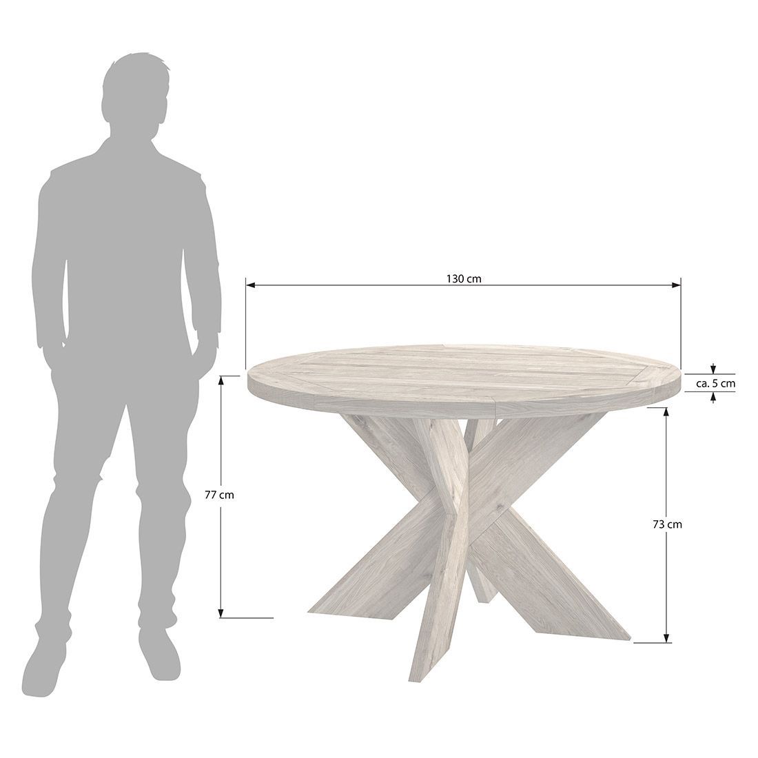 OUTLIV. Atlanta Gartentisch Ø130cm Teak Recycelt