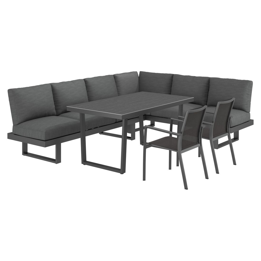 OUTLIV. Atlanta Dininglounge verstellbar Tisch 160x90cm Aluminium/Olefin