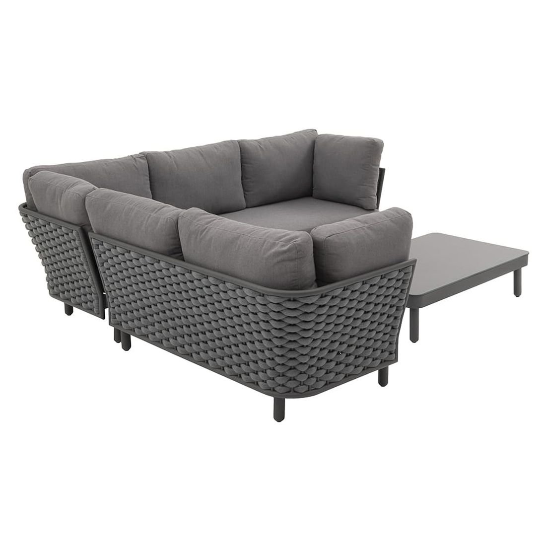 OUTLIV. Leon Ecklounge inkl. Loungetisch Aluminium/Rope/Acryl