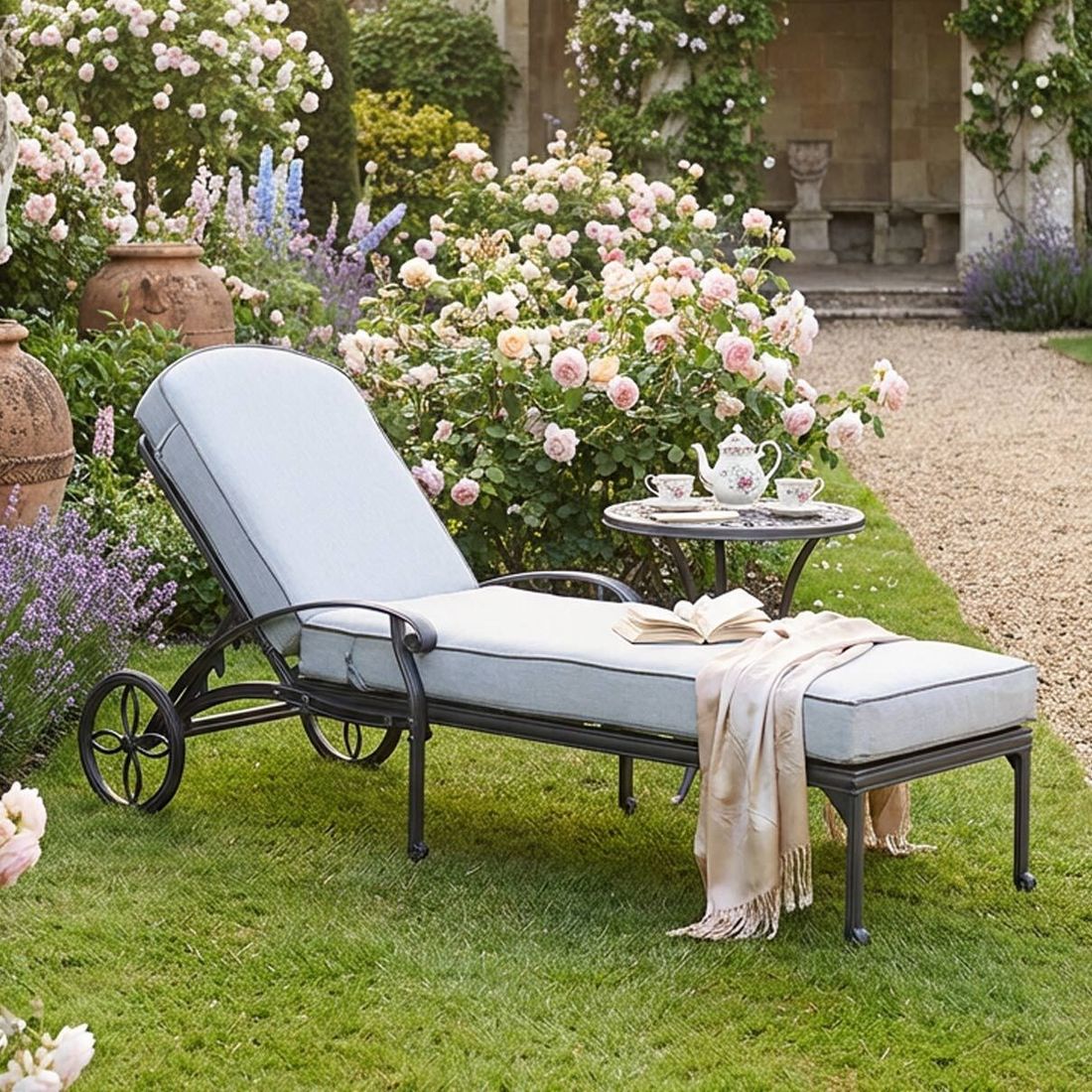 Hartman Amalfi Gartenliege Aluminiumguss/Kunstfaser