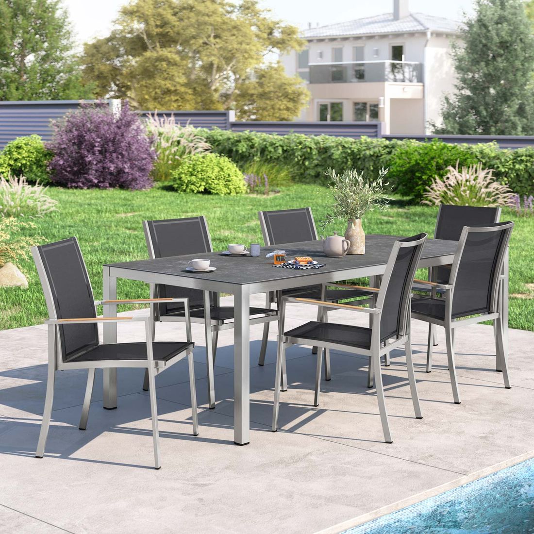 OUTLIV. Oviedo Gartenmöbel-Set L (6 Plätze) Tisch 220x100cm