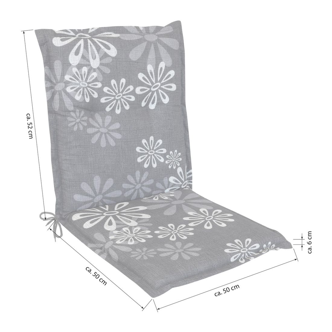KETTtex Florence Gartenstuhlauflage Niedriglehner 50x102cm Mischgewebe