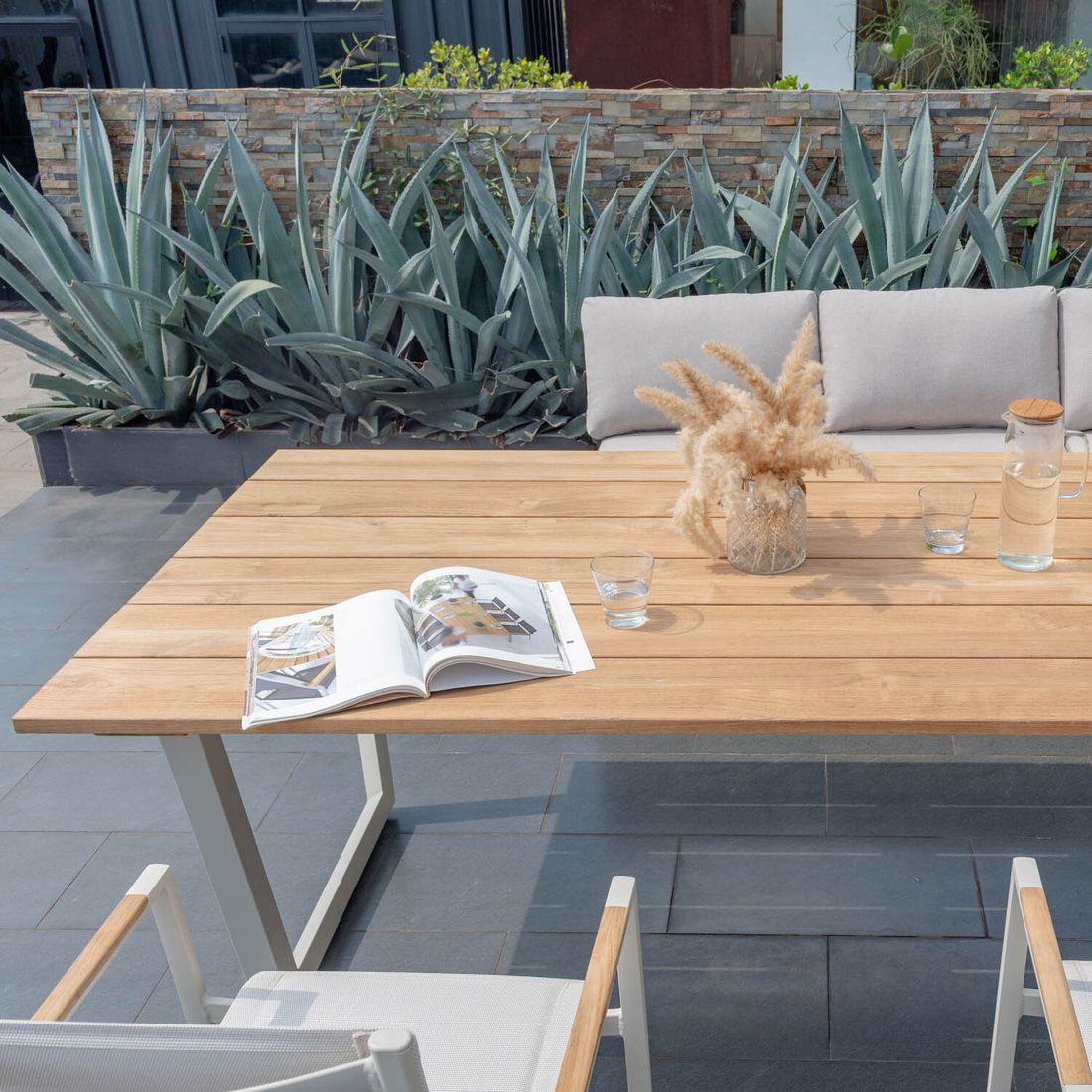 LifestyleGarden Jimmy Gartentisch 216x99cm Aluminium/Teak