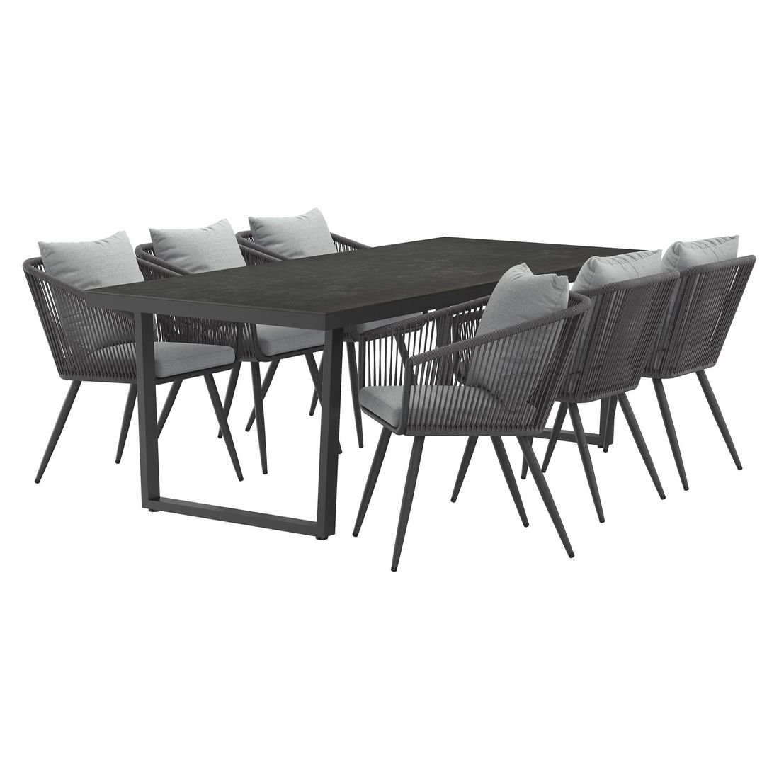 OUTLIV. Alex Gartenmöbel-Set 7-tlg. Tisch 220x100cm Kufe